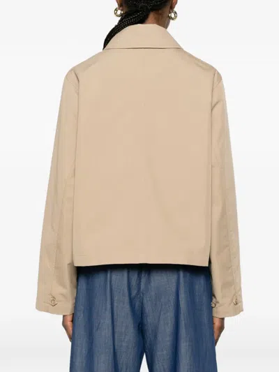 Ottod'ame Patch-pocket Buttoned Jacket In Brown