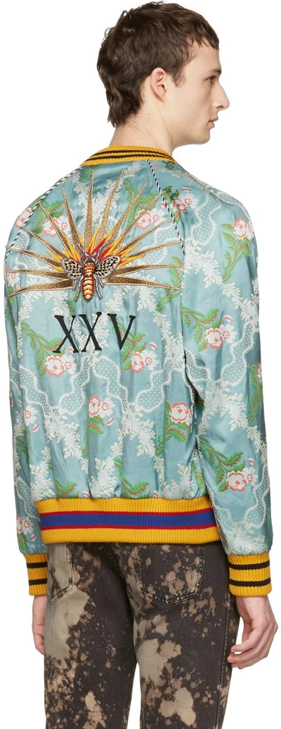 Shop Gucci Multicolor Floral Jacquard Bomber Jacket In 4904 Multicolor