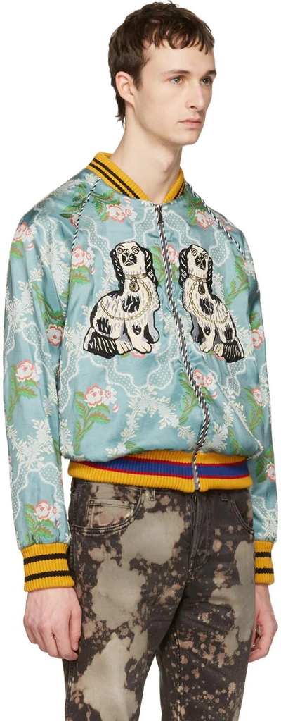 Shop Gucci Multicolor Floral Jacquard Bomber Jacket In 4904 Multicolor