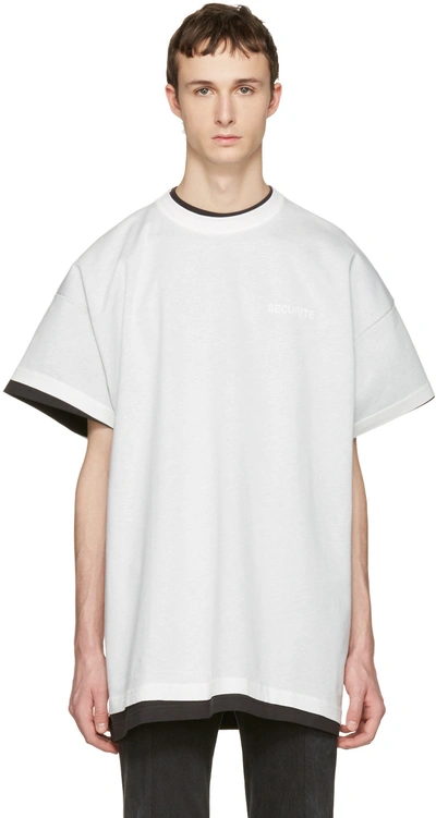 Vetements White Hanes Edition Oversized Double Securite T-shirt