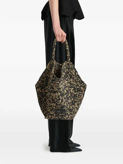 Khaite Lotus Medium Viscose Raffia Tote Bag In Multi