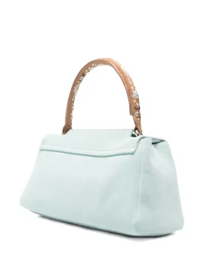 Orciani Light Blue Sveva Medium Satchel In Blue