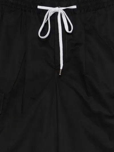 Pt Torino Cargo-pocket Drawstring Shorts In Black