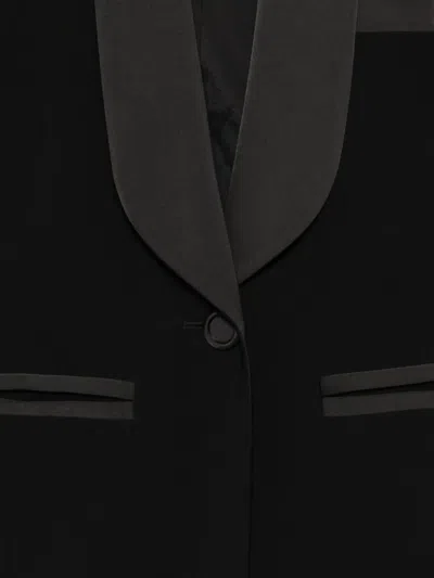 D Exterior Shawl-collar Jacket In Black