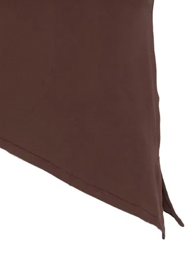 Alpha Studio Asymmetric T-shirt In Brown