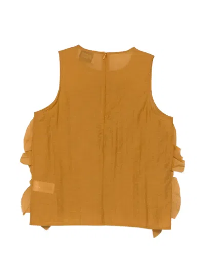 Alpha Studio Ruffled Top In Brown
