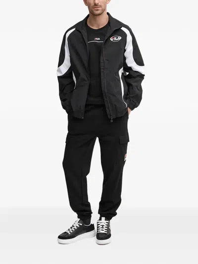 Fila Zip Stripe Jacket In Black