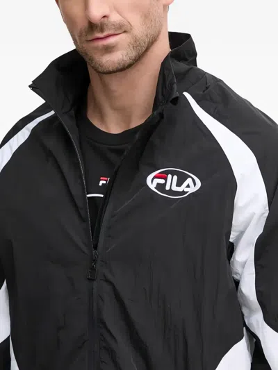 Fila Zip Stripe Jacket In Black