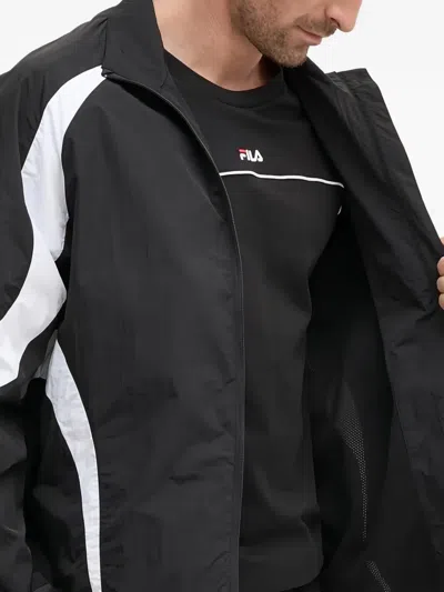 Fila Zip Stripe Jacket In Black