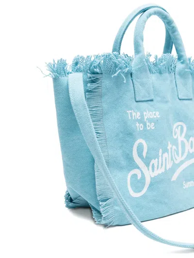 Mc2 Saint Barth Light Blue Mini Vanity Handbag With Shoulder Strap In Blue