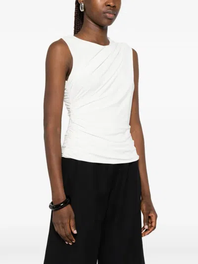 Marsēm Ruched Draped Top In White