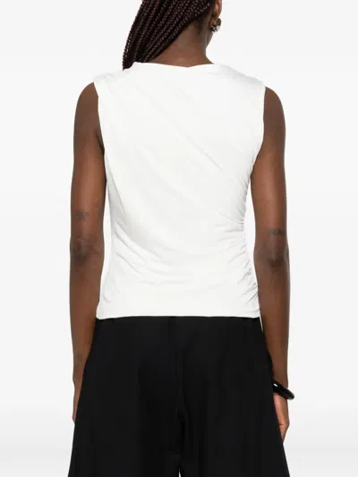 Marsēm Ruched Draped Top In White