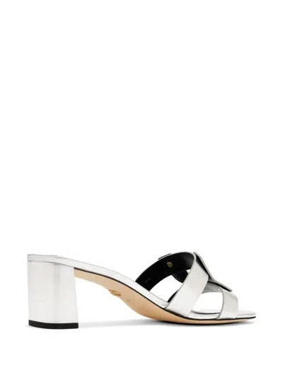 Veronica Beard Via Strap Sandals In Silver
