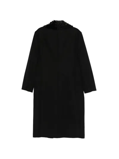 Plan C Sequin-embellishment Coat In Black