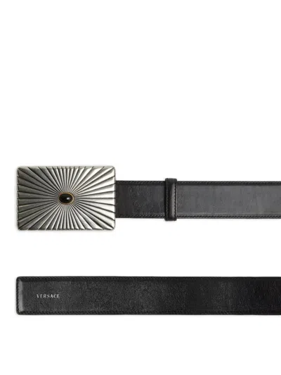 Versace Rectangular-buckle Belt In White