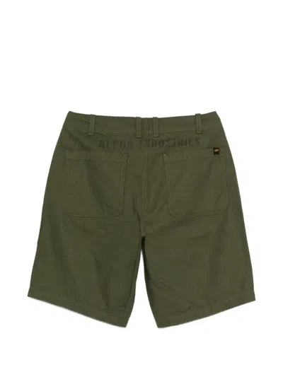 Alpha Industries Belt-loop Pocket Shorts In Green