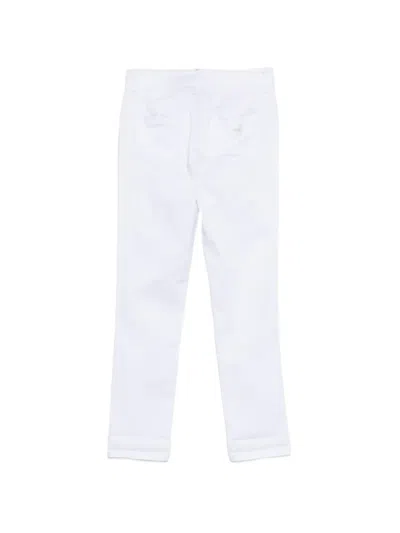 Liu •jo Belt-loop Buttoned Trousers In White