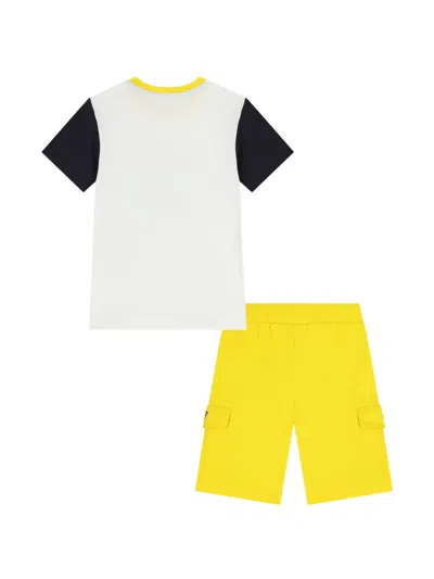 Guess Drawstring Cargo Shorts Set In Yellow