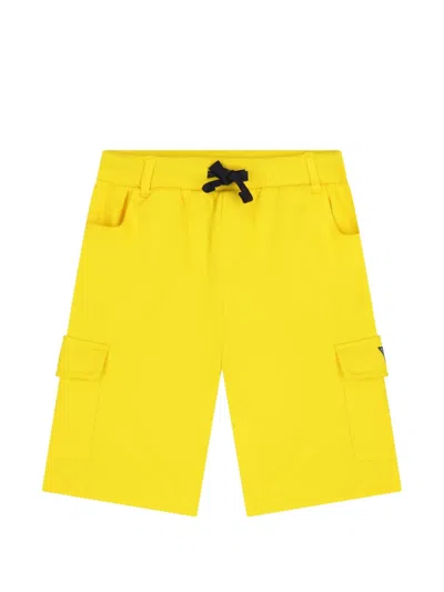 Guess Drawstring Cargo Shorts Set In Yellow