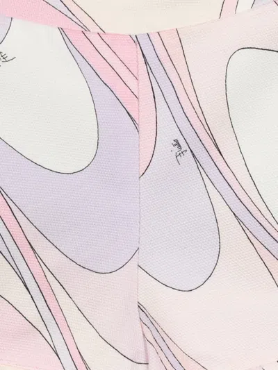 Pucci Junior Patterned Ruffled Shorts In Pink