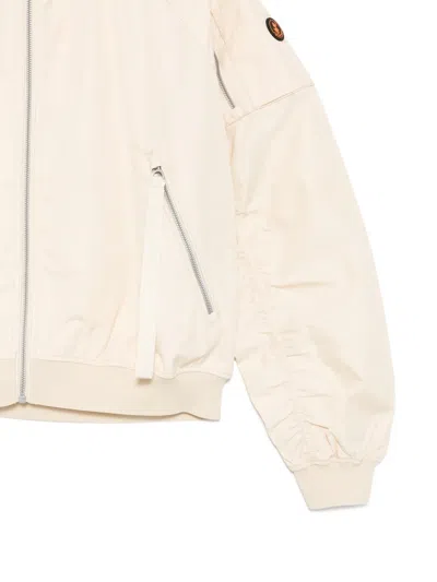 Save The Duck Logo-patch Bomber Jacket In Neutral