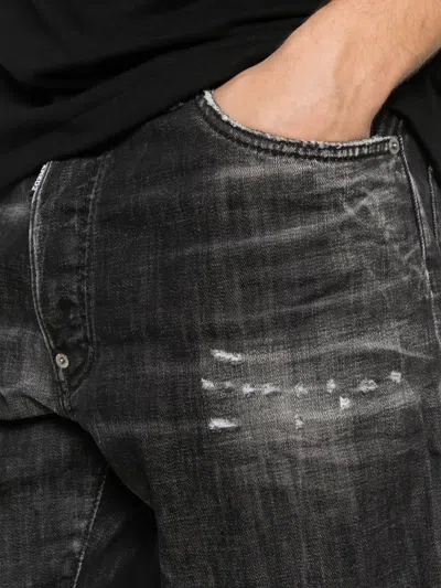 Dsquared2 Belt-loop Distressed Shorts In Black