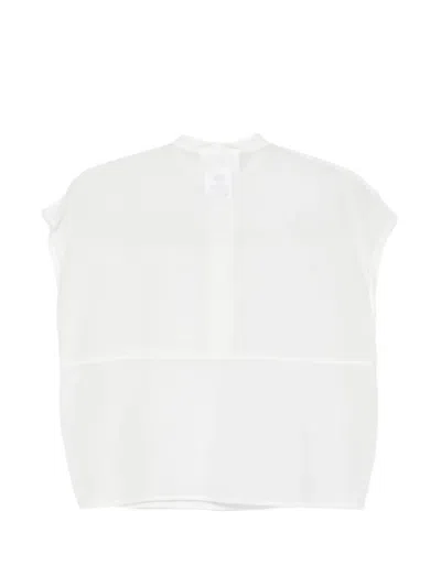 Solotre Half-buttoned Blouse In White