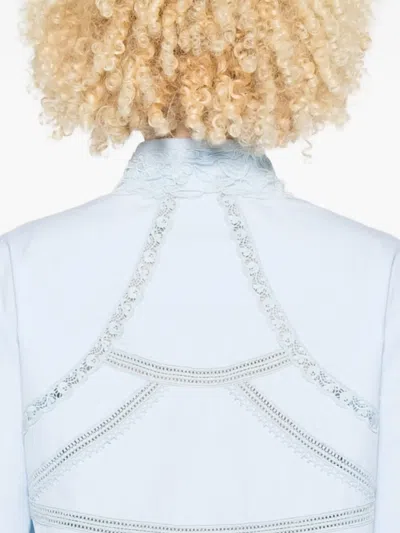 Ermanno Scervino Lace-detail Shirt In Blue