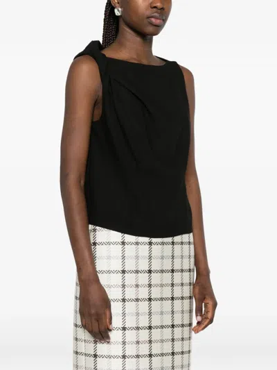 Rohe Asymmetric Draped Top In Black