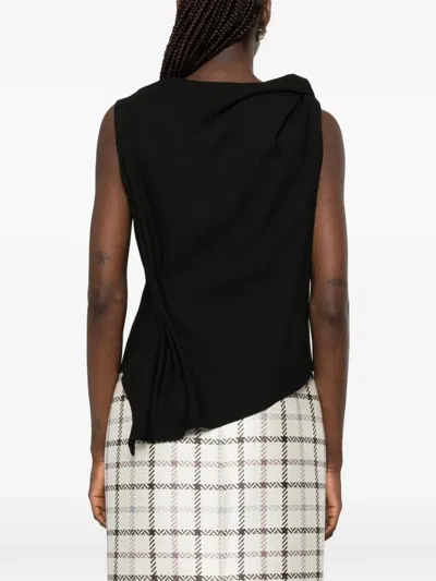 Rohe Asymmetric Draped Top In Black