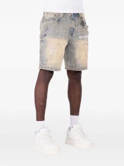 Guapi Embellished Chain Shorts In Blue