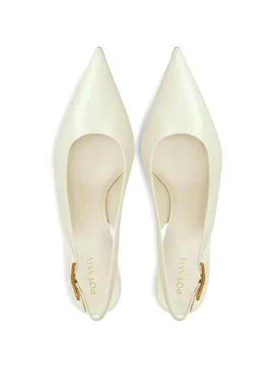 Potamy Slingback Pumps In White