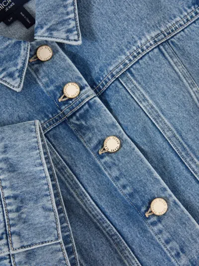 Veronica Beard Malcom Short Sleeve Denim Jacket In Blue