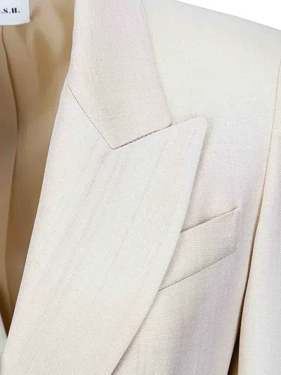 Parah Double-breasted Slub-texture Jacket In Neutral