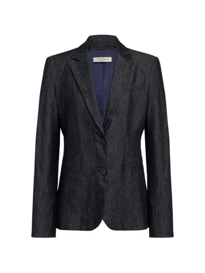 Dondup Single-breasted Denim Blazer In Multi