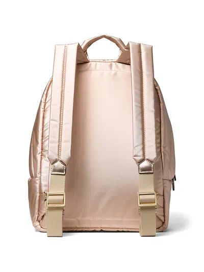 Michael Kors Rae Medium Quilted Metallic Backpack In Neutral