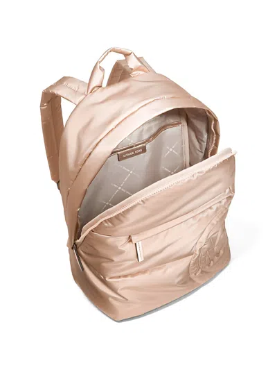 Michael Kors Rae Medium Quilted Metallic Backpack In Neutral