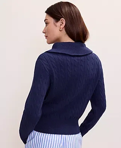 Ann Taylor Weekend Cable Sweater Jacket