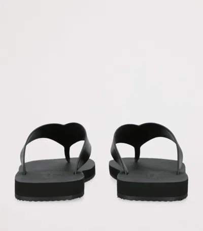 The Row Dune Classic Ginza Leather Flip Flops In Black