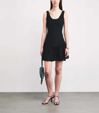 Sandro Paris Knitted Mini Dress In Black