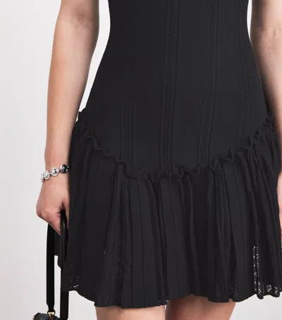 Sandro Paris Knitted Mini Dress In Black