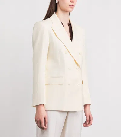 Sandro Womens Ecru Tailored Peak-lapel Woven Blazer In Neutral