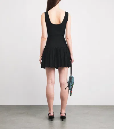 Sandro Paris Knitted Mini Dress In Black