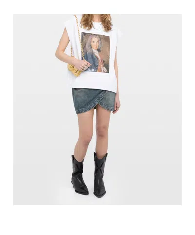 Zadig & Voltaire Cloex Crystal Embellished Voltaire T-shirt In White