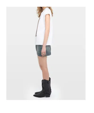Zadig & Voltaire Cloex Crystal Embellished Voltaire T-shirt In White