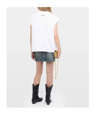 Zadig & Voltaire Cloex Crystal Embellished Voltaire T-shirt In White
