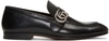 Gucci Leather Loafer With Double G In Blue