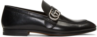 Gucci Leather Loafer With Double G In Black