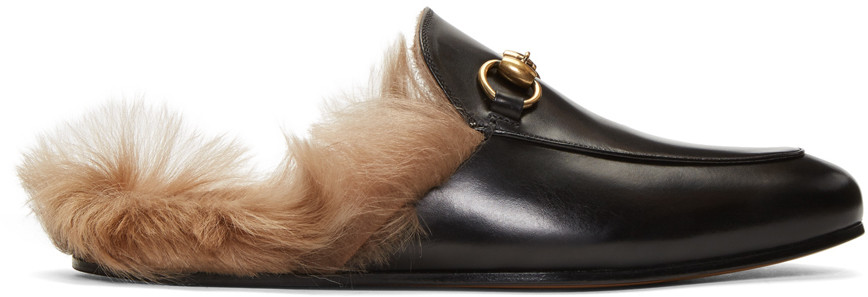 backless fur loafers