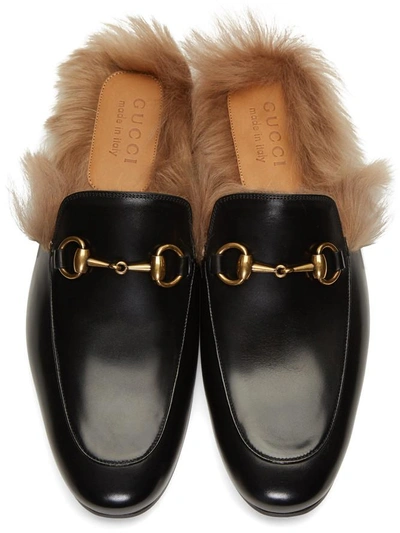 Shop Gucci Black Princetown Slip-on Loafers In 1063 Black